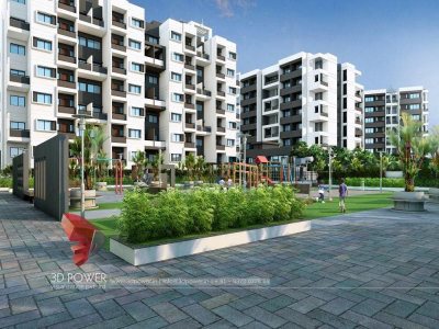 apartment-rendering-3d-visualization-service-beautifull-township-eye-level-view-amravati